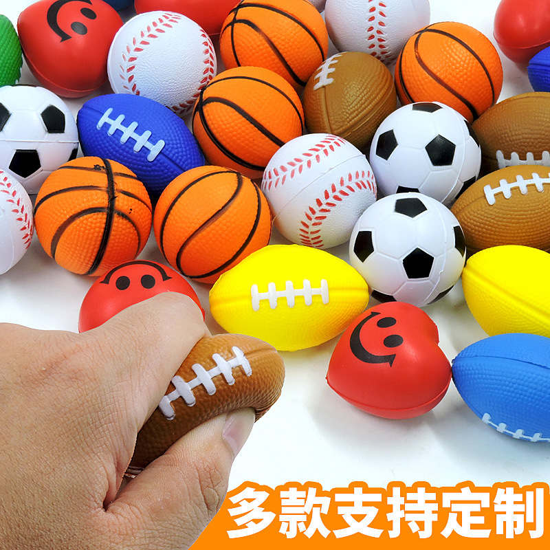 Amazon PU foam mini soccer ball elastic basketball 4cm spray paint olive ball stress relief pressure ball