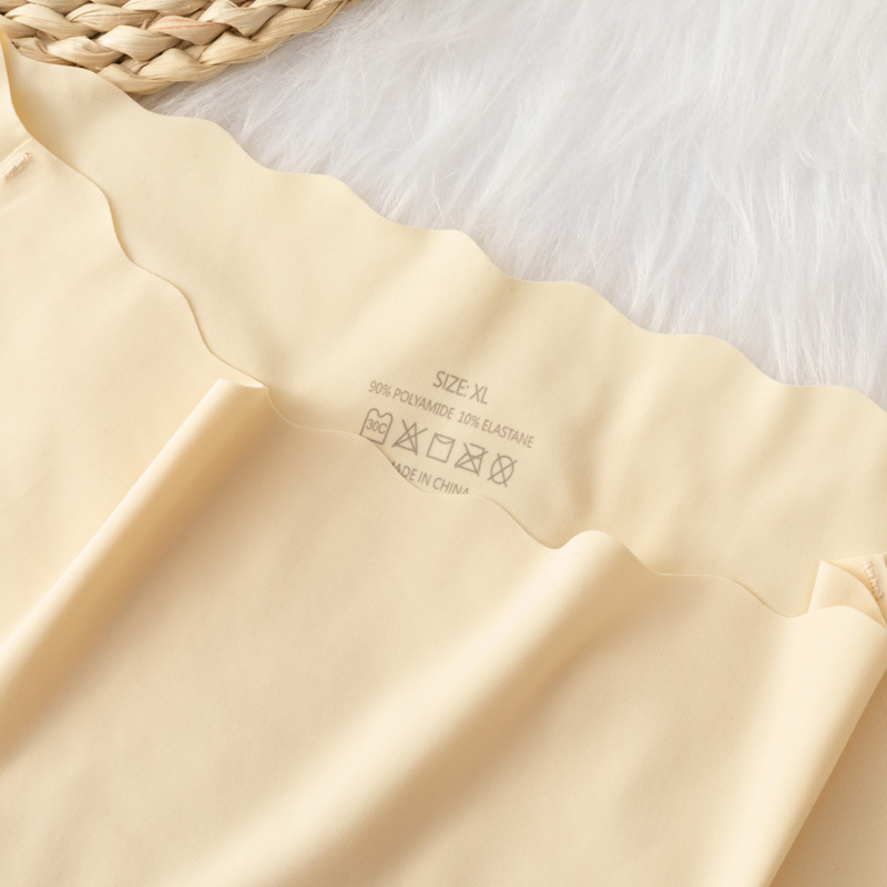 Pantalones interiores europeas y americanas transfronterizas de color sólido delgadas transpirables de yoga rápido seco ondulado sin marcas entrepierna de algodón femenino