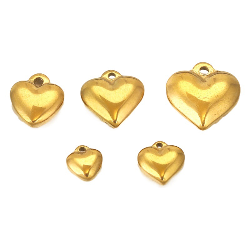 Colgante en forma de corazón de acero inoxidable collar sólido colgante de corazón de melocotón accesorios de joyería de oro de vacío de acero de titanio al por mayor en forma de corazón