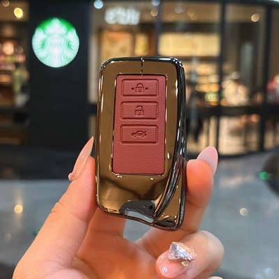 Suitable for Lexus Es200 Key Cover Ls/Ux/Nx/Rz/Gx/Is Shell Tx/Lx/Ct200H Car Bag Buckle (Static Rod/Key Bag) - type-a-wine-red-single-shell