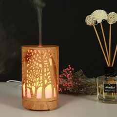 Wholesale household ultrasonic diffuser, creative hollow diffuser humidifier essential oil atomizer wood grain diffuser