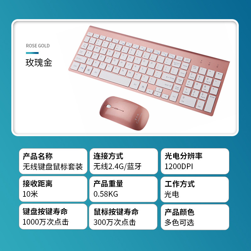 ミニ無線キーボードマウスセットカスタマイズ2.4G無線キーボードマウスセット無線充電版サイレントキーボード|undefined