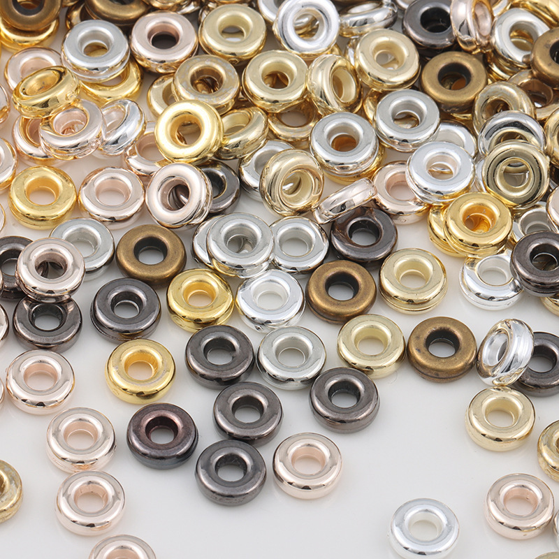 Cross-border hot electroplated CCB spacer loose beads round gasket DIY beaded bracelet necklace earrings metal spacer