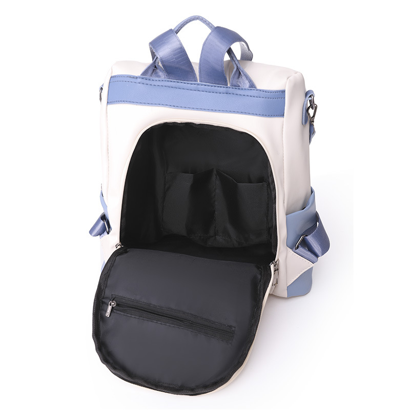 Mochila antirrobo de comercio exterior para mujer verano nuevo bolso de cuero de moda mochila de viaje de gran capacidad mochila blanca de un solo hombro marea