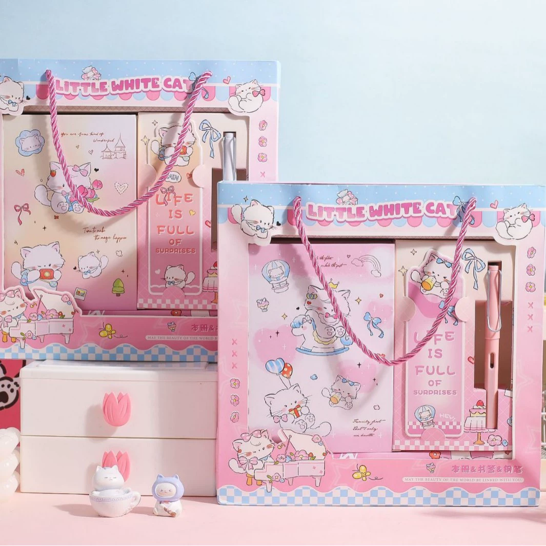 Новый продукт Jingu 36K Cat Meow подарочная сумка-набор с изящными закладками, ручками и тетрадями