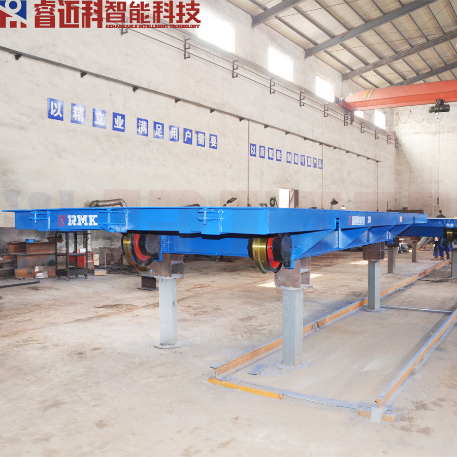 钢丝绳牵引平车 喷砂喷漆烤漆烘烤工序转运工装车 无动力平板拖车