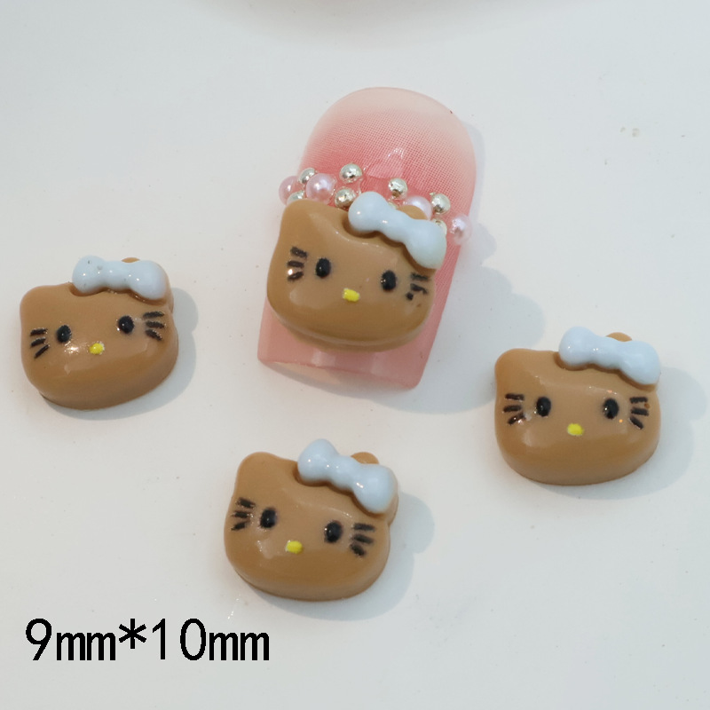 Yh116-4 black leather light blue knot cat head