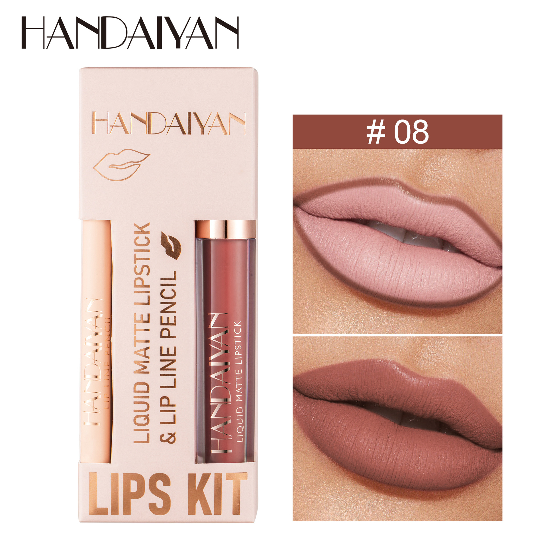 Cross-border Lip Liner Set HANDAIYAN Waterproof Silk Glass Lip Liner Set image 14