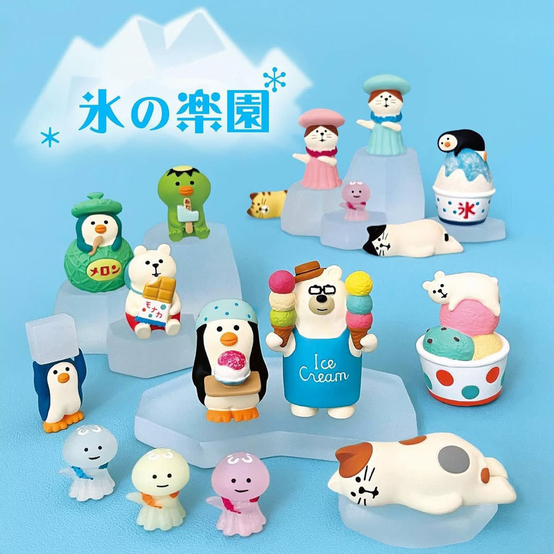 Japanese-Style Sundries Summer Ice and Snow Paradise Cute Ice Cream Bear Cute Ice Cream Cat Stress Relief Small Ornament