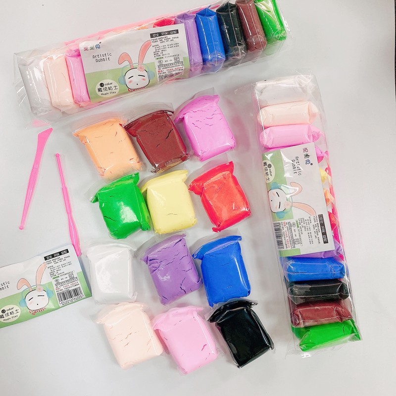 12-color ultra-light clay set, mud rabbit, children's colored clay, plasticine set, 12-color ultra-light clay set