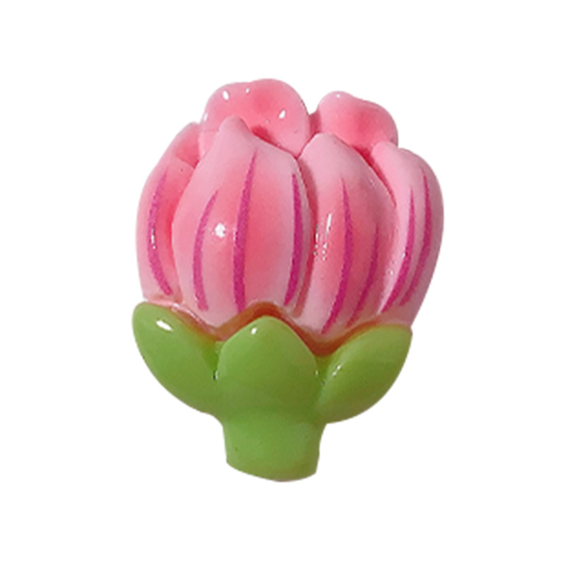 Nuevos accesorios de resina de bricolaje de flor de durazno rosa de dibujos animados, pegamento de crema, carcasa para teléfono móvil, accesorios para el cabello, zapatos, colgantes de hebilla, materiales hechos a mano