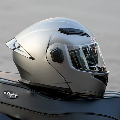 and Women, Warm Electric – Motosiklet kaskı (dəbilqə) - metallic-gray-3cdot-dual-certification-face-helmet-comes-with-anti-fog-agent-one-size-fits-all
