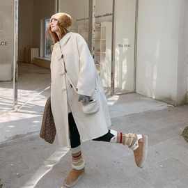 2女羊中长款428呢带325牛角扣双面2包包95570减龄毛大衣外套