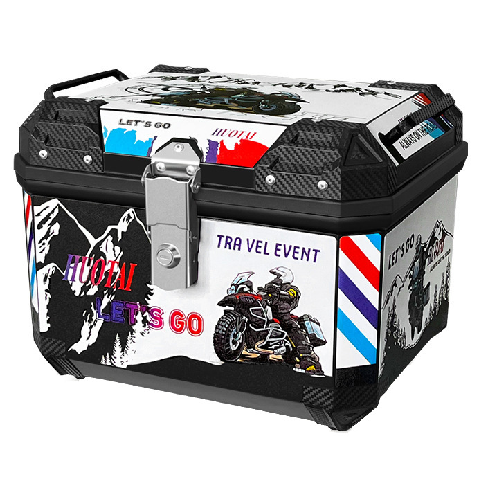 Suitable for motorcycle rear trunk 45L waterproof PP trunk non-aluminum alloy battery car toolbox universal tail box