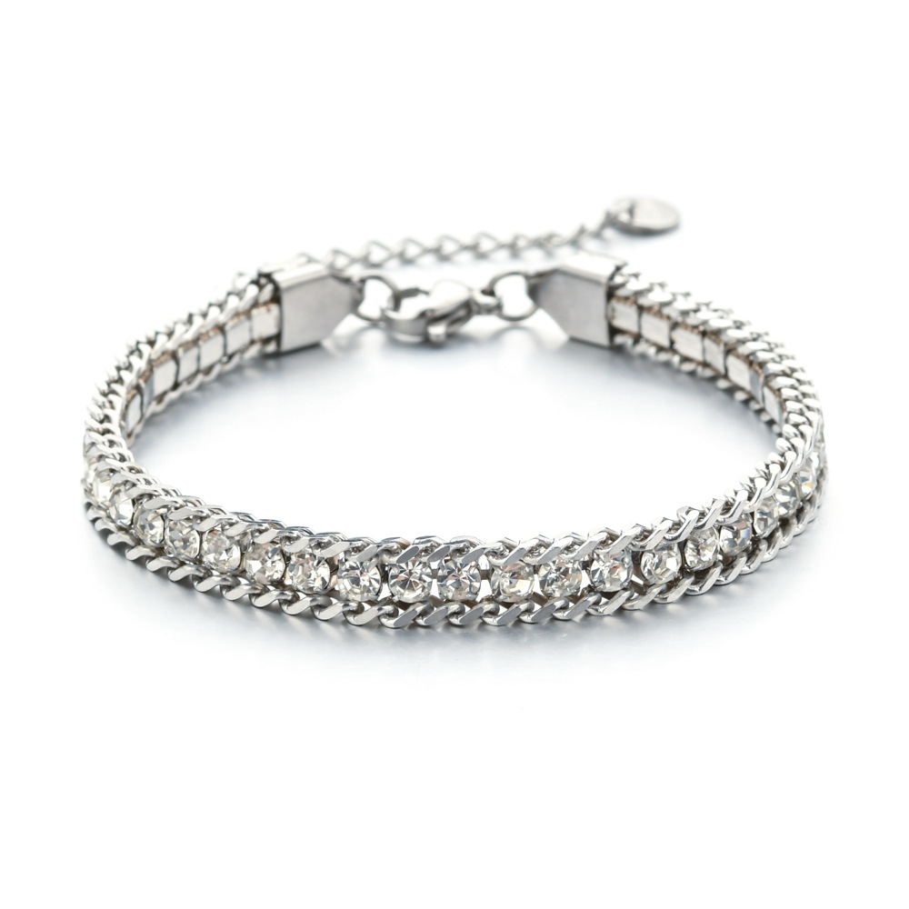 304 Stainless Steel Material Geometric Pattern Elegant Shiny Geometric 304 Stainless Steel Chain-free Bracelets