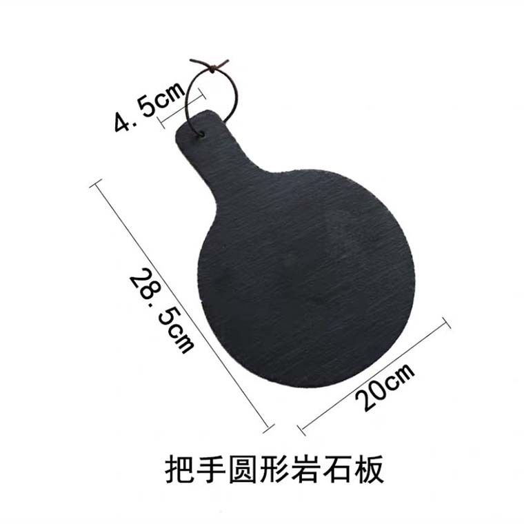 Placa redonda de la roca de la manija