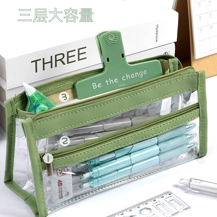 Трехслойная канцелярская сумка на молнии для учащихся начальной школы