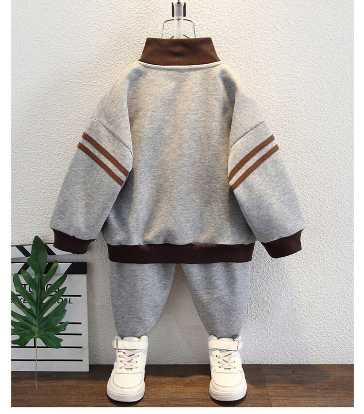 Boys Embroidered Ribbon 2024 Spring and Autumn New Trendy Casual Two piece Set for Children's Clothing_voghion.com