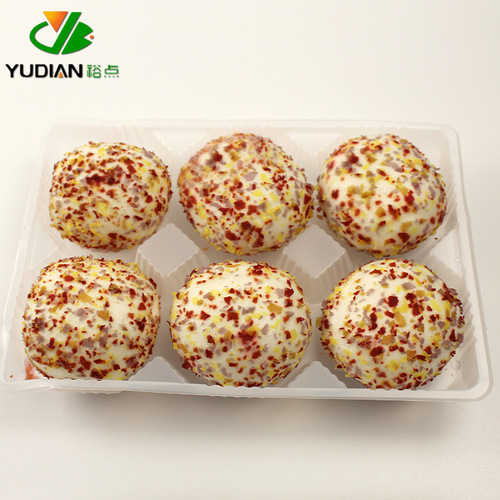 Yudian colorful oatmeal buns 6 Cantonese style teahouse dim sum frozen pastries breakfast buns snacks ready to eat