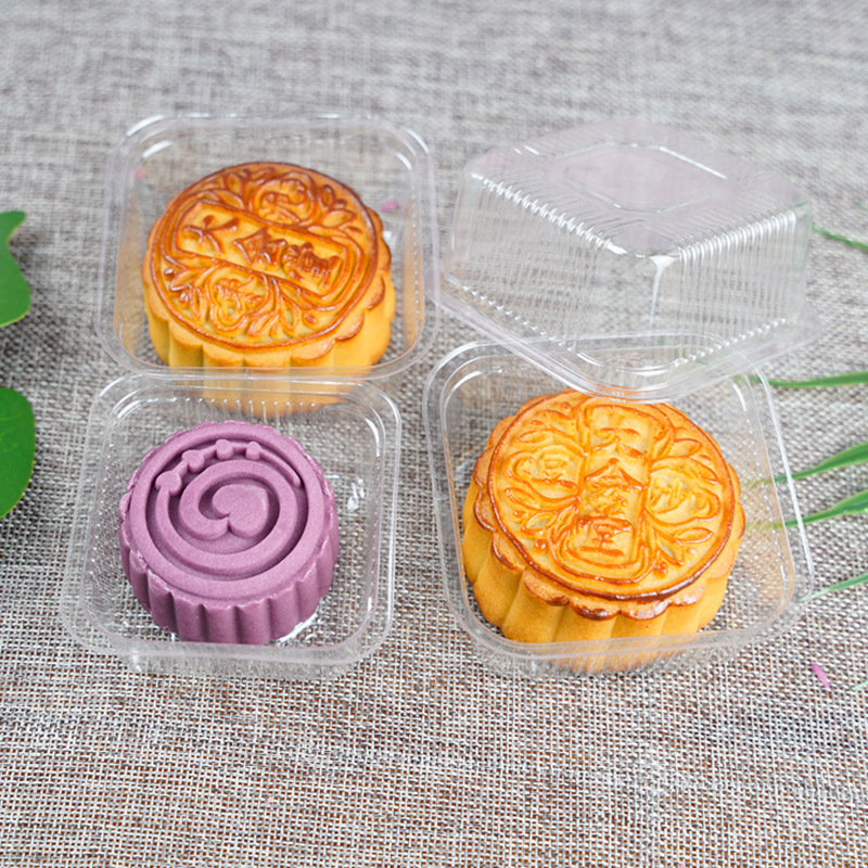 厂家生产加厚金色透明吸塑月饼托方型蛋黄酥零食包装方托现货批发