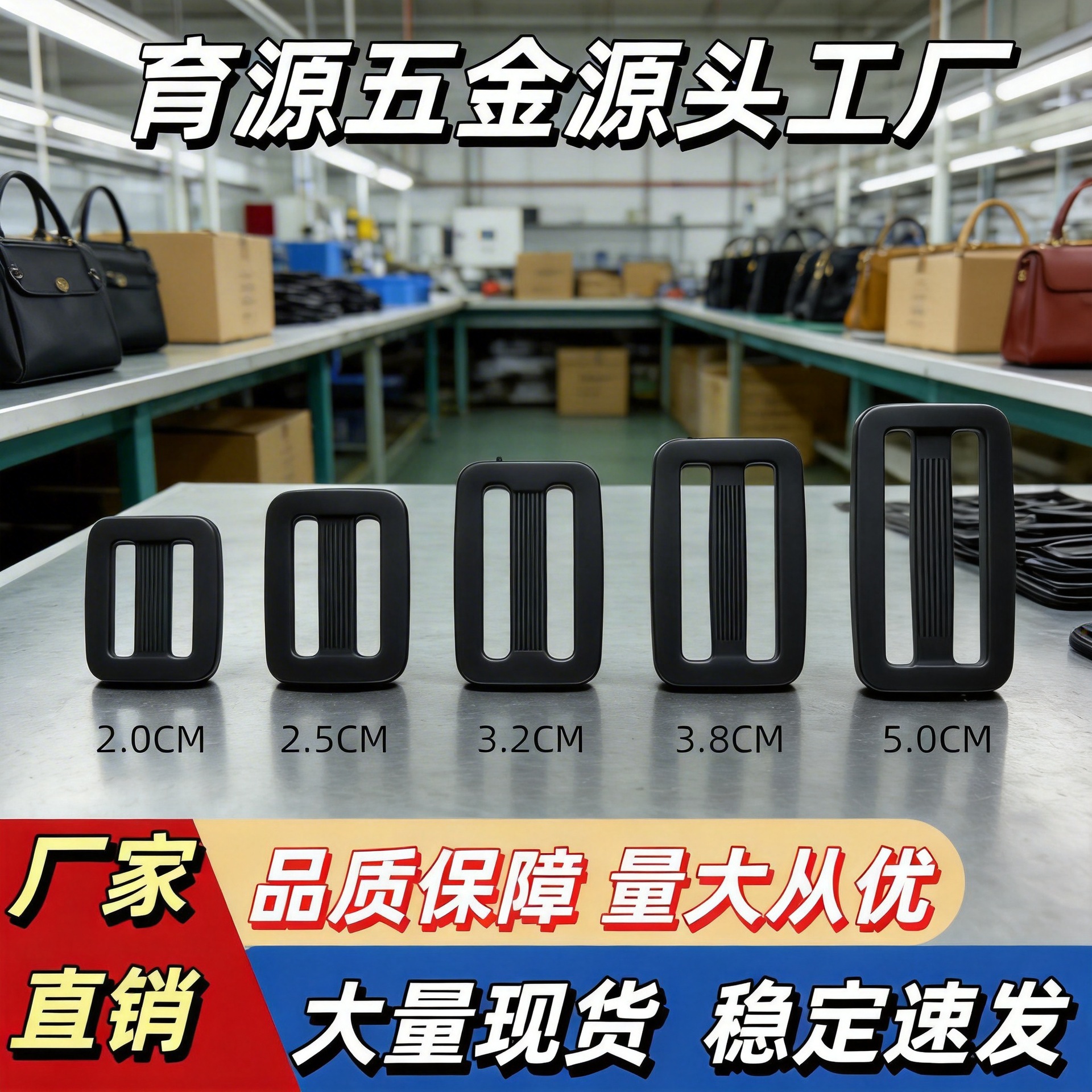箱包配件日字扣15-50mm书包肩带腰带背包调节扣插扣现货批发编织