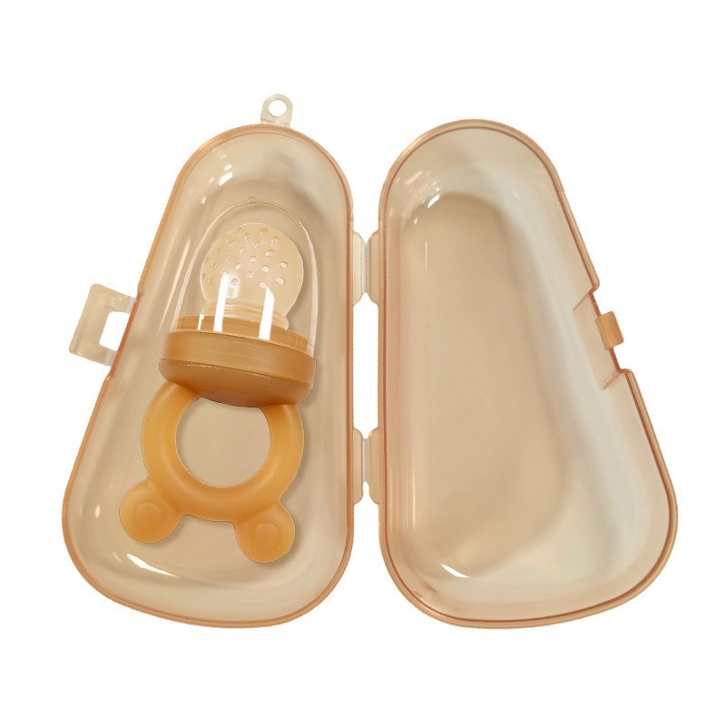 Bebé mordida mordida feliz comer suplementos de fruta super suave antibacteriano grado alimenticio nano plata silicona bebé mordida feliz en stock