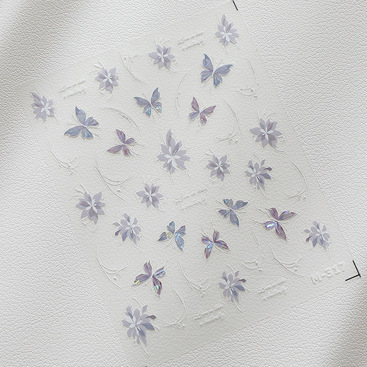 Light purple butterfly and flowers