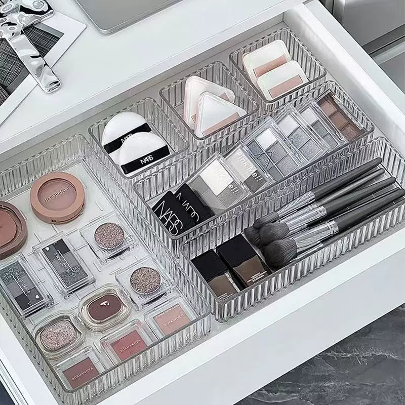 Acrylic Cosmetic Storage Box, Transparent Drawer Organizer, Multiple Sizes & Sets