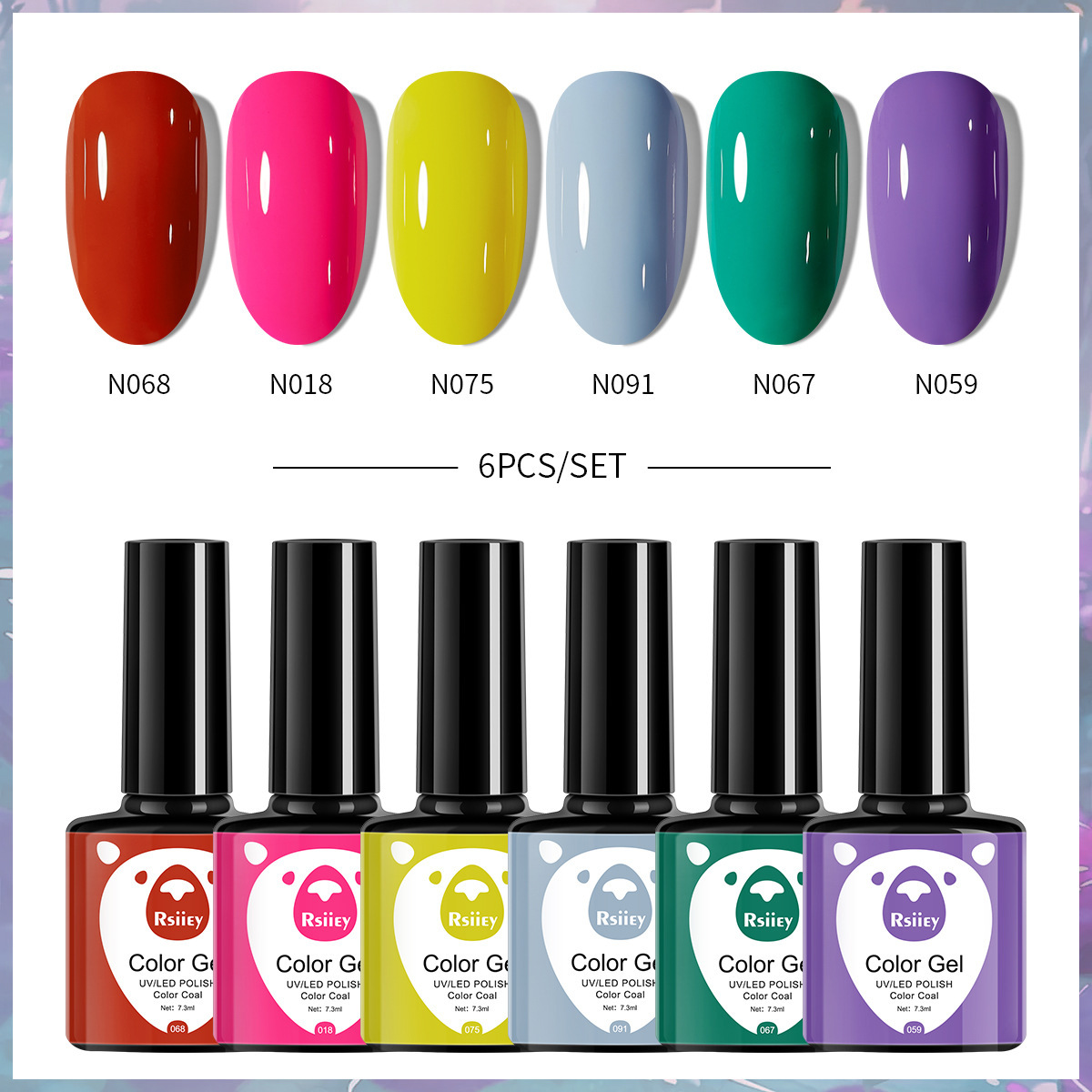 6-color nail polish glue suit popular color painted glossy cat eye UV phototherapy glue for nail salon