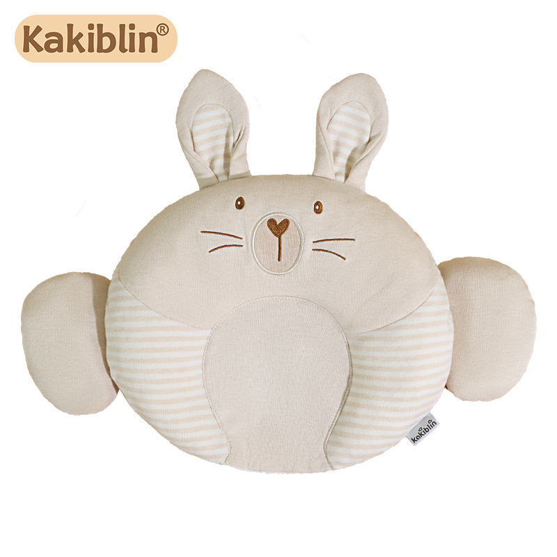 Kakiblin algodón orgánico bebé que forma la almohada bebé que duerme anti-Desviación cabeza almohada de látex recién nacido cabeza forma de la almohada de corrección
