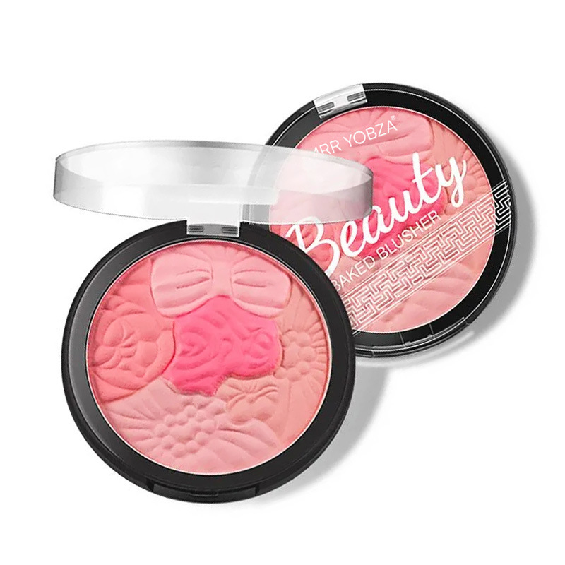 Blush pétale cinq couleurs nacré, poudre compacte cinq couleurs, maquillage nude à la texture fine, best-seller international_voghion.com