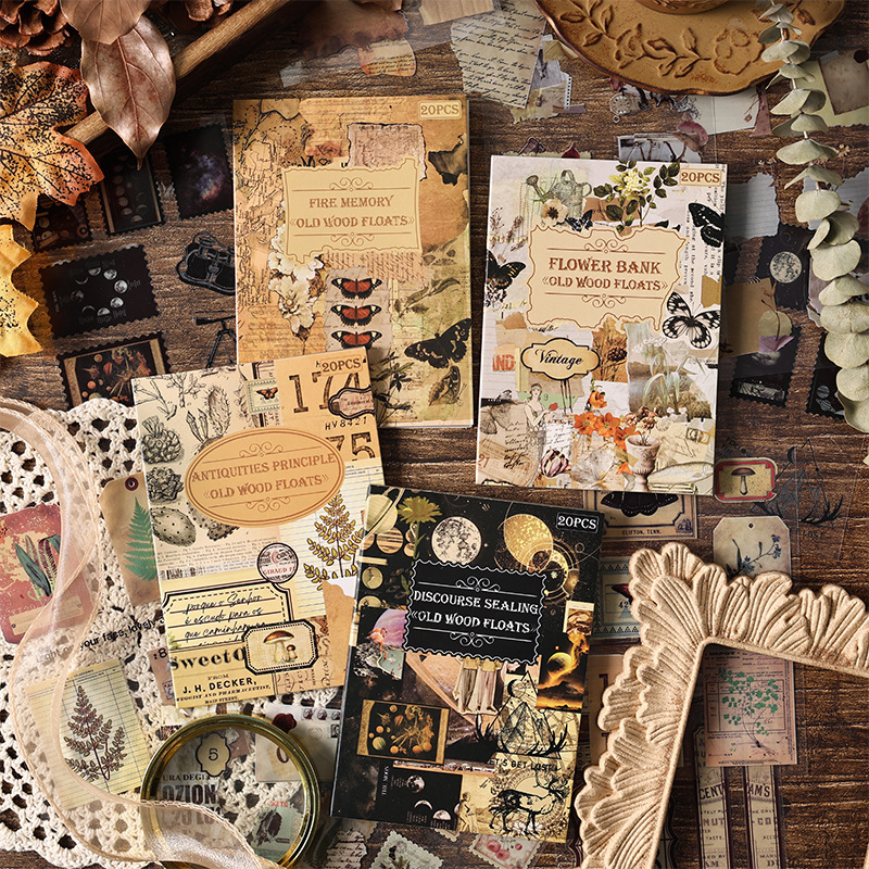 Yuezhen old wood floating cut film sticker hand account sticker book cross-border waterproof pet hand account material creative sticker book Yuezhen old wood floating cut film sticker hand account sticker book cross-border waterproof pet hand account material creative sticker book