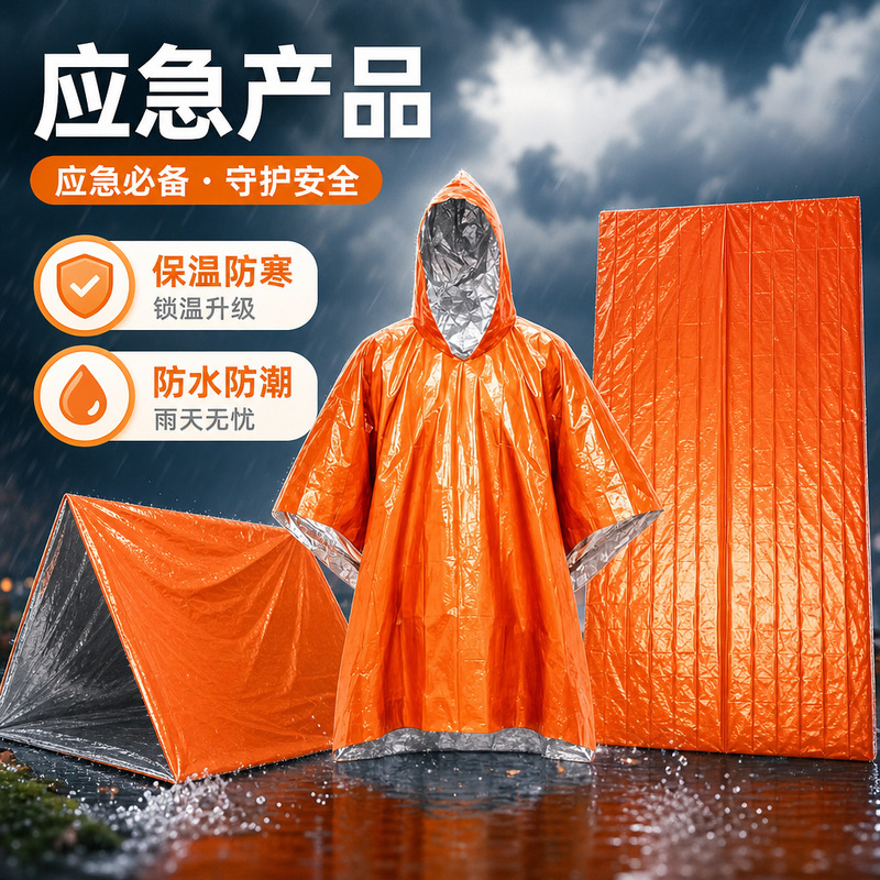 Emergency Outdoor Sleeping Bag Tent Thermal Insulation Emergency Blanket Raincoat Emergency Cold Protection Simple and Portable Emergency Outdoor Sleeping Bag Tent Thermal Insulation Emergency Blanket Raincoat Emergency Cold Protection Simple and Portable