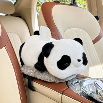 Cartoon Car Tissue Box Bamboo Charcoal Bag Deodorant Creative Plush Doll Armrest Box Paper Box Doll Car Decoration (Aktiv kömürlü qoxu uducular) - bamboo-charcoal-bagtissue-two-in-one-panda
