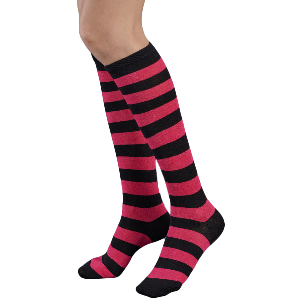 Calcetines de media pantorrilla de las mujeres japonesas calcetines hasta la rodilla a rayas calcetines de mujer estilo universitario fábrica al por mayor