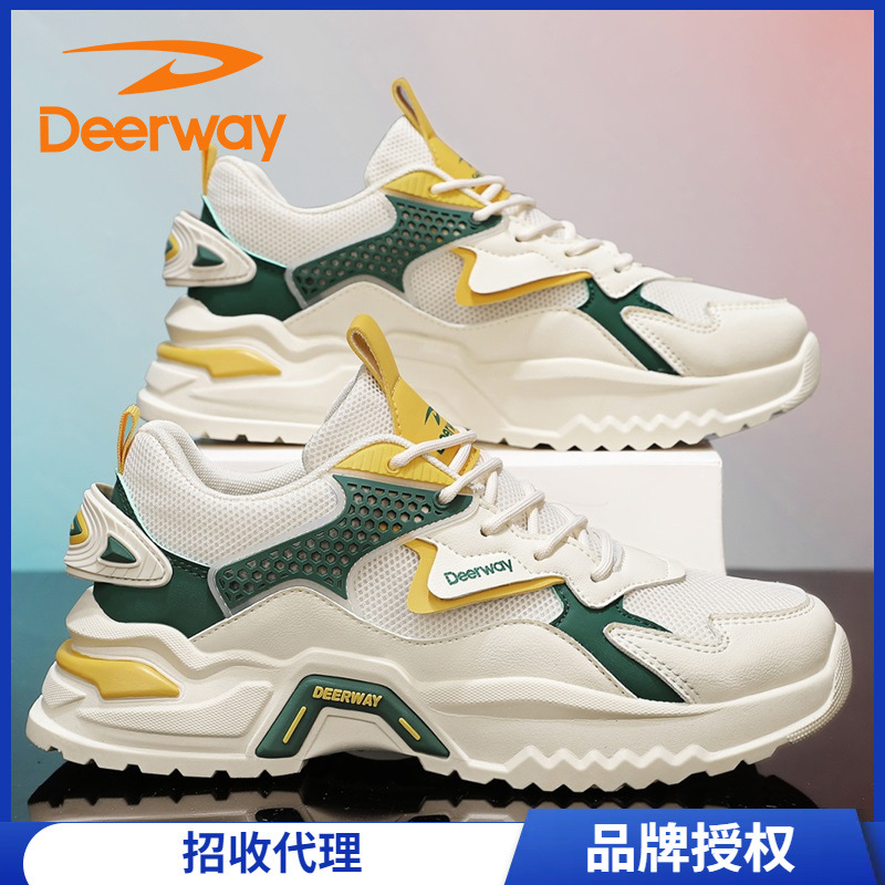 Deerway/德尔惠2025春季新款男士轻便厚底增高档休闲户外运动鞋子