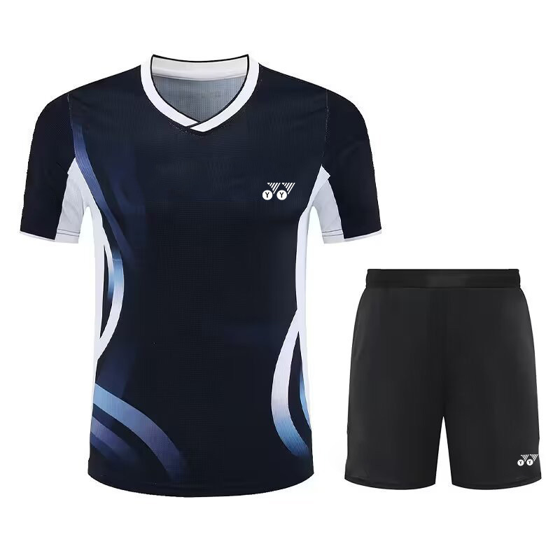 New Yy Badminton Uniforms for Men and Women, Printed Table Tennis Uniforms, Breathable Quick-Drying Shorts, Competition Team Uniforms, Net Volleyball Uniforms