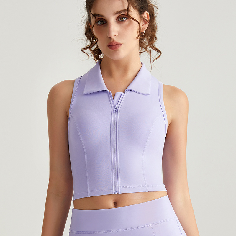 LAHN camisa deportiva para mujeres acondicionamiento físico rápido secado sin mangas con tapa fija copa ropa de yoga delgada chaleco de tenis exterior