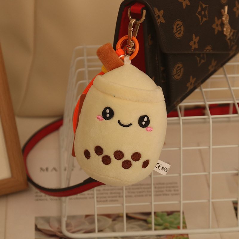 Cute felpa taza de té con leche colgante juguete de peluche bolso de muñeca de dibujos animados colgante muñeca colgante llavero colgante al por mayor