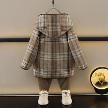 儿童冬季毛呢外套男童洋气中小童加绒加厚上衣男宝中长款呢子大衣