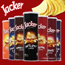 马来西亚进口零食薯片jacker杰克薯片休闲膨化小吃多口味罐装100g