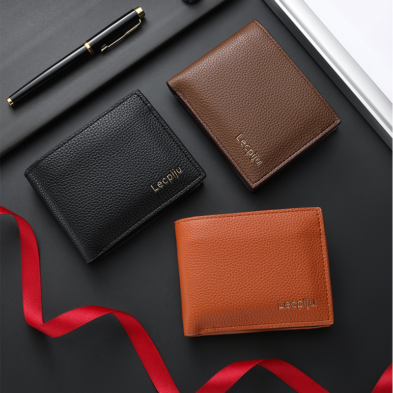 Cross-Border Pu Built-In Zipper Card Holder Men's Retro Wallet Short Student Wallet Youth Horizontal Driver's License Wallet