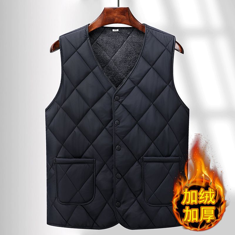 New style thickened fleece vest for middle-aged and elderly, autumn and winter vest, versatile casual vest for grandpa and dad New style thickened fleece vest for middle-aged and elderly, autumn and winter vest, versatile casual vest for grandpa and dad