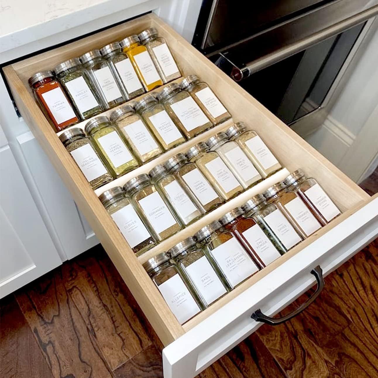 亚马逊透明亚克力香料抽屉收纳盒4层厨房香料架抽屉托盘工厂批发