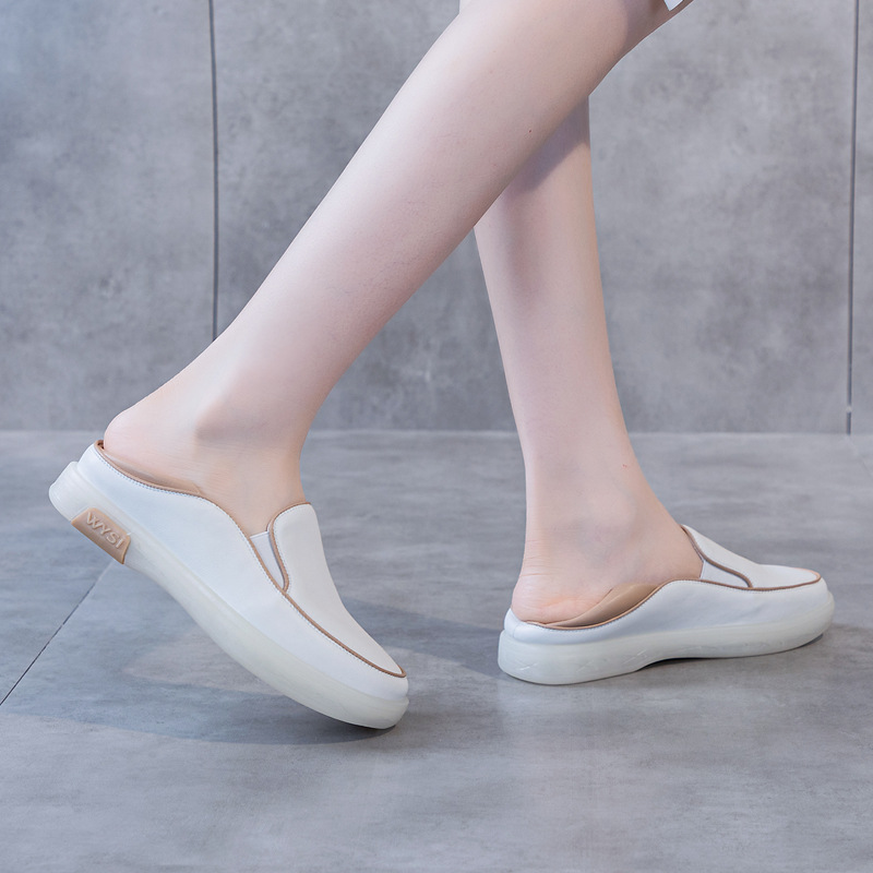 Primavera y otoño zapatos individuales mujer 2025 nuevos zapatos de guisantes de cuero de todo fósforo británicos zapatos blancos de suela suave zapatos planos de dos manos
