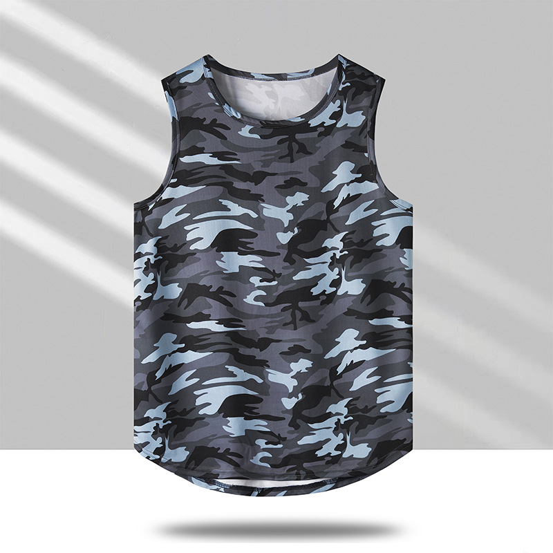Europa de tamaño transfronterizo de verano chaleco de secado rápido hombre camiseta de base de hombro amplio hombre camiseta suelta sin mangas camiseta deportiva de moda image 8