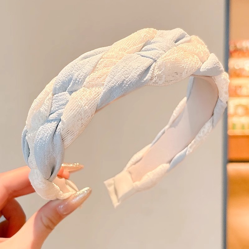 Niños bordes anchos de encaje twisted banda de cabello 2025 alta textura banda de cabello de dopamina universal para el cabello de presión