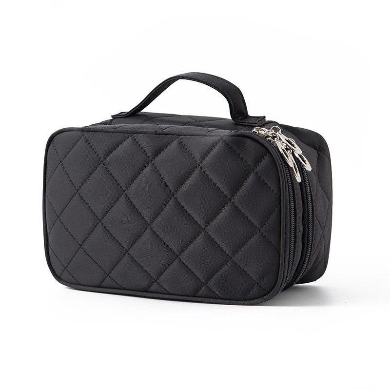 Nueva bolsa de cosméticos bolsa de lavado creativo hebilla impermeable caso cosmético nylon negro espejo bolsa de almacenamiento transfronterizo al por mayor