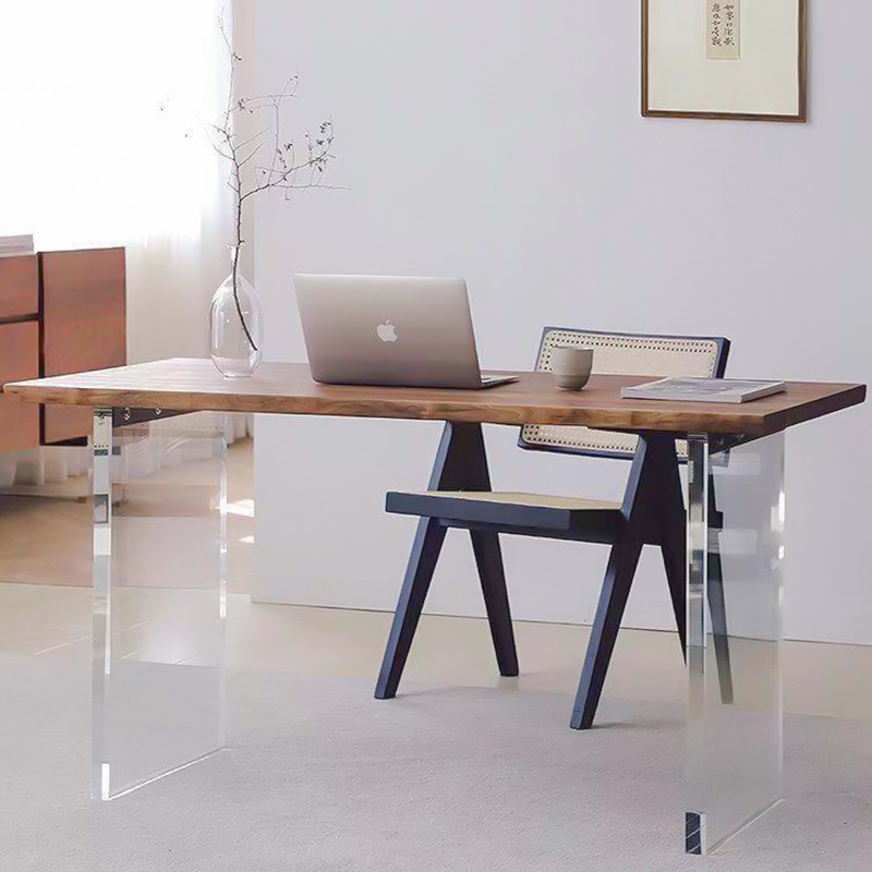 工厂直供简约透明亚克力桌腿 十字T形有机玻璃桌脚亚克力家具配件