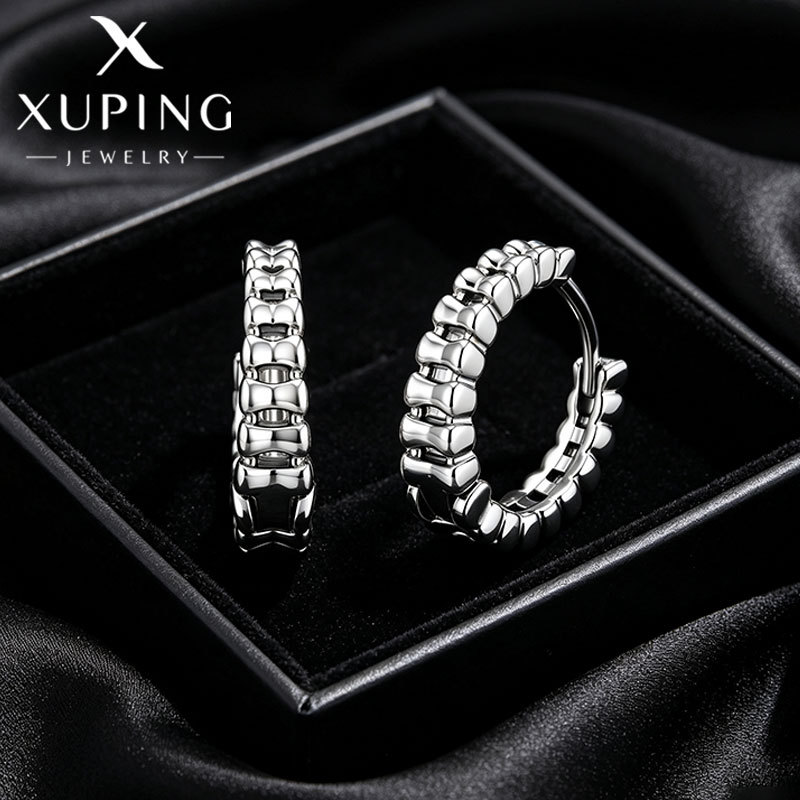 Xuping joyería estilo de moda europea y americana aretes exagerados doble fila brillante aretes de aretes de arroz de arroz pendientes de arroz transfronterizos aretes al por mayor